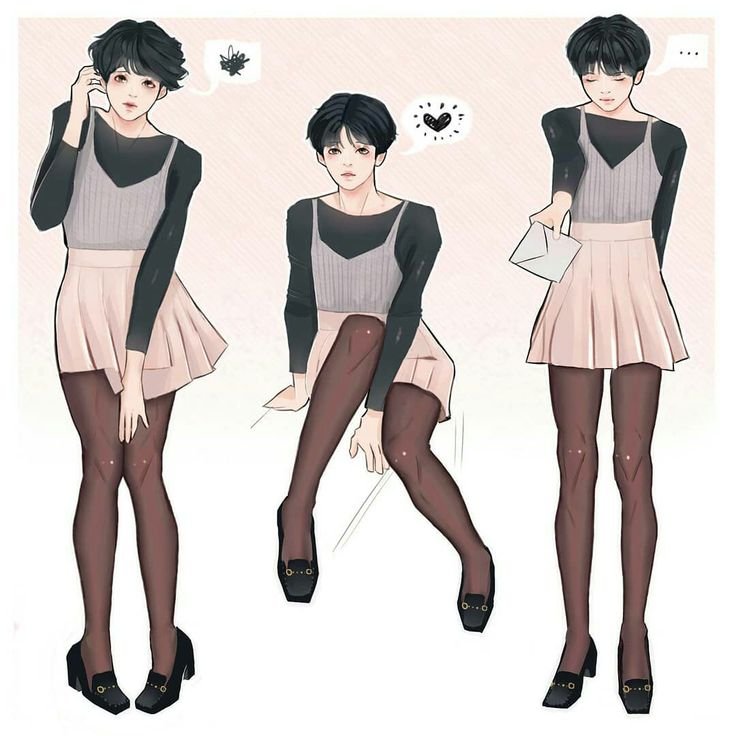 Парень в юбке арт