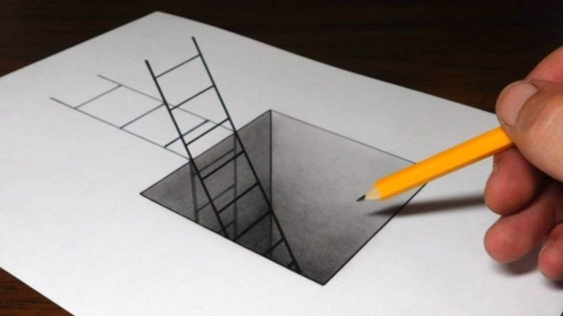 3d рисунки на бумаге