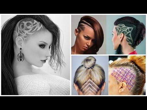 Стрижки с рисунком женские