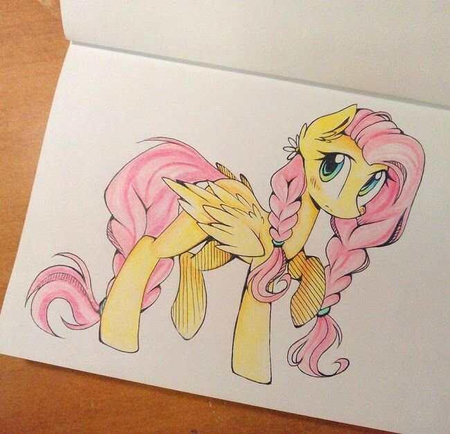 My little Pony рисунки Флаттершай