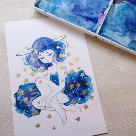 Рисунки акварелью для срисовки