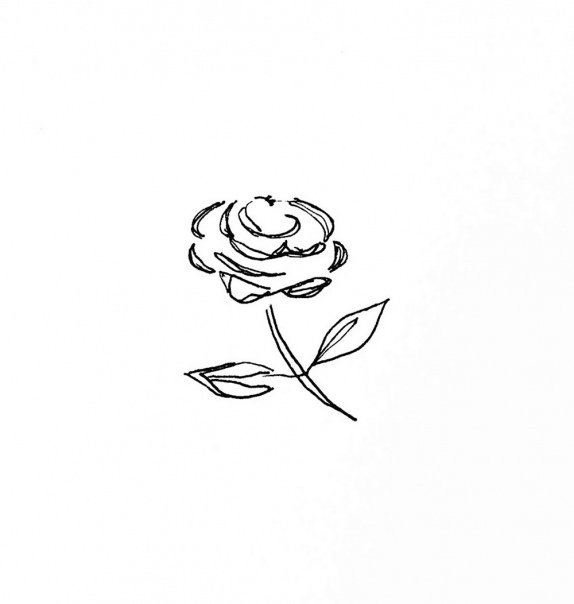 Рисунок розы для срисовки