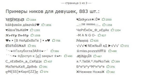 Красивые имена в РОБЛОКС для девочек