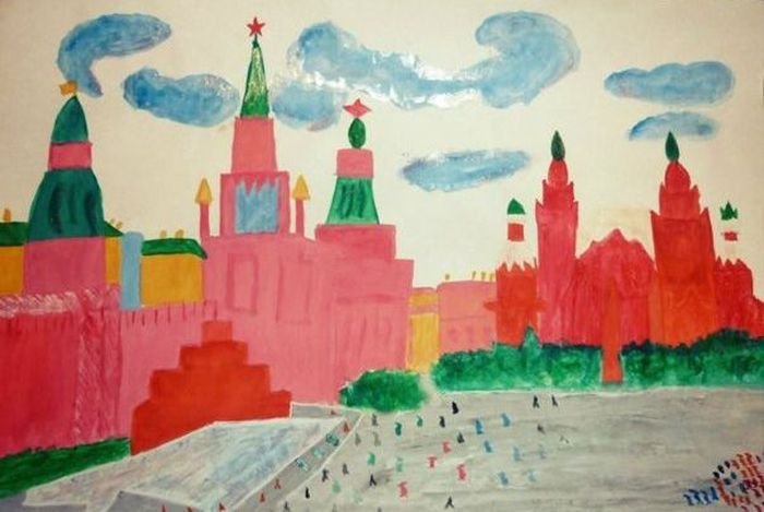 Рисование красная площадь подготовительная группа
