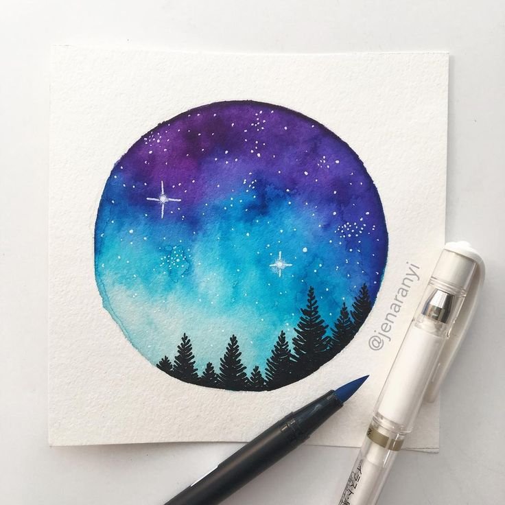 Космос рисунок фломастерами
