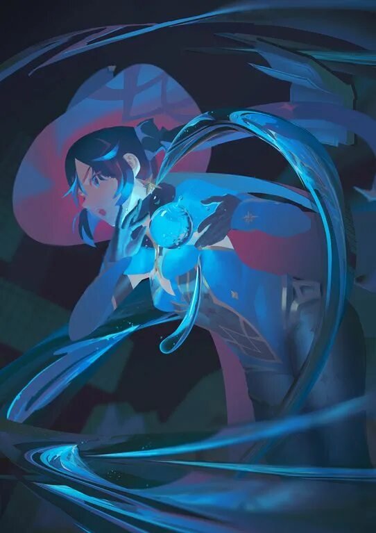 Мона Геншин арт