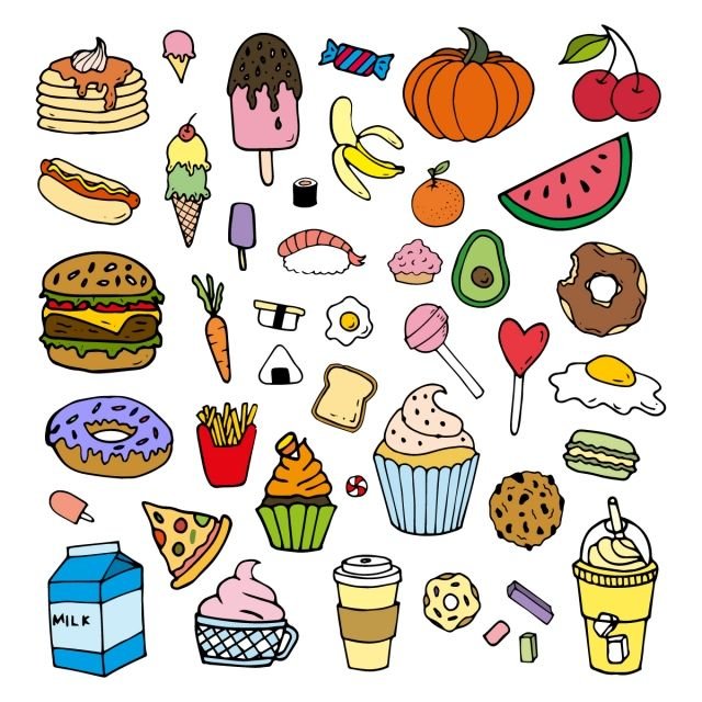 Рисунки для срисовки еда легкие