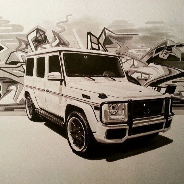 Нарисовать Мерседес Бенц g63 AMG