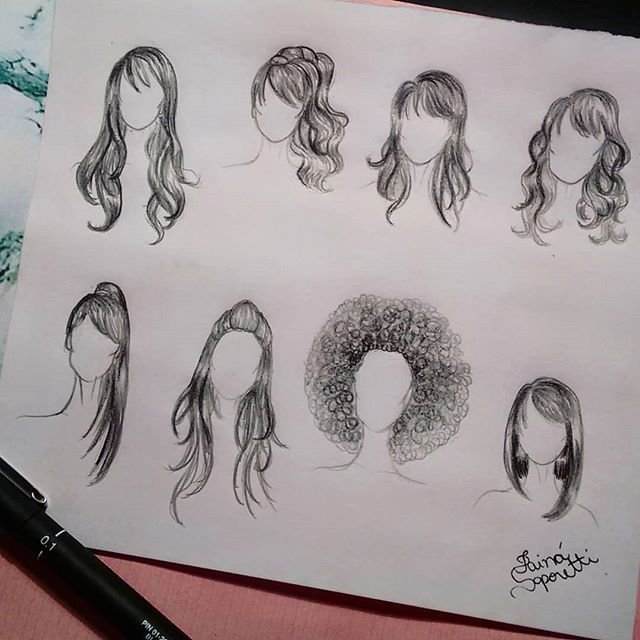 Прически рисунок