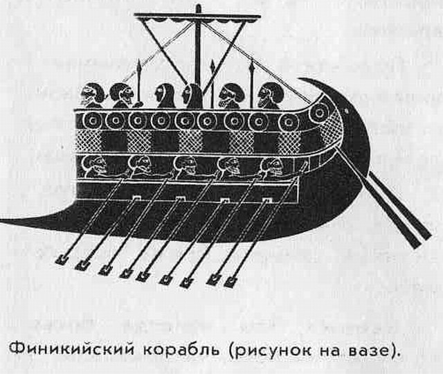 Финикийский корабль древнее изображение