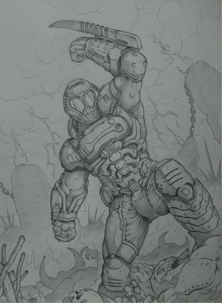 Doom Slayer рисунок