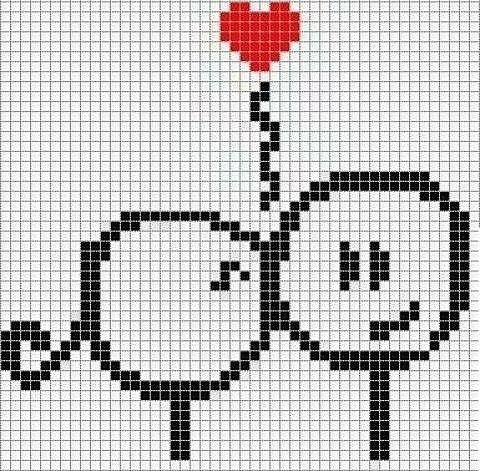 Рисунки по клеточкам Love