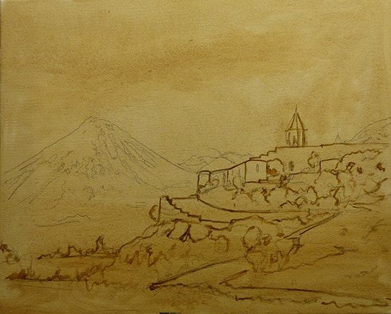 Гора Арарат нарисовать