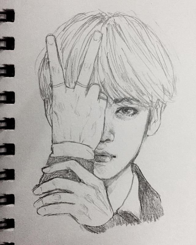 Рисунок Тэхена из BTS