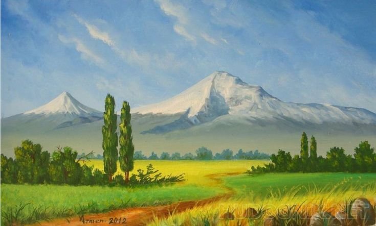 Пейзаж гора Арарат живопись