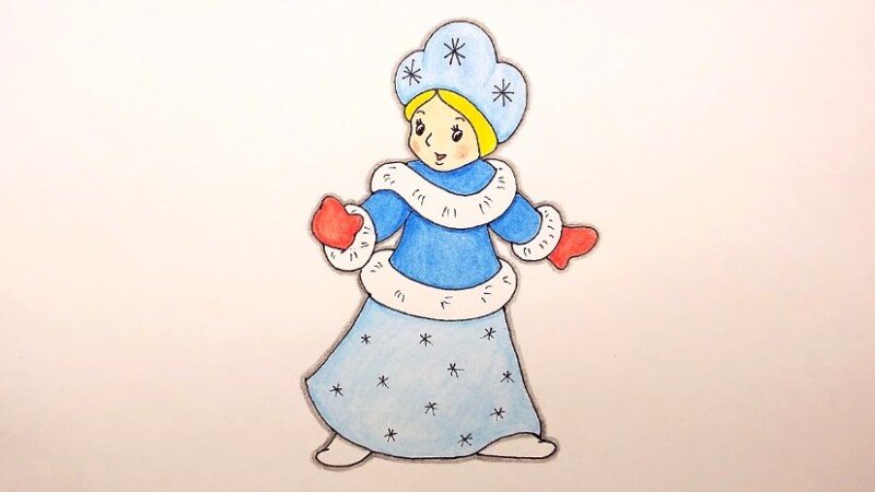 Снегурочка детский рисунок