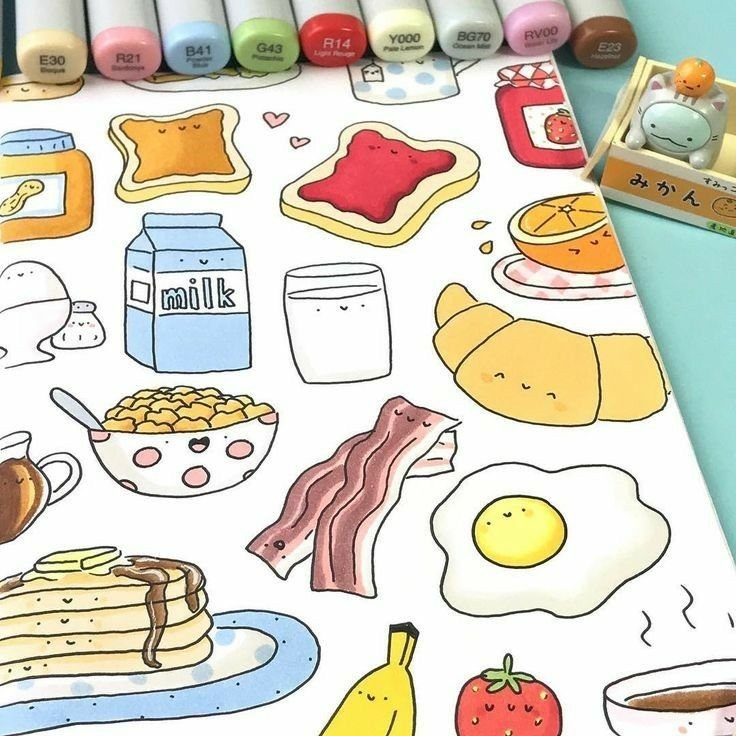 Рисунки для срисовки лёгкие еда