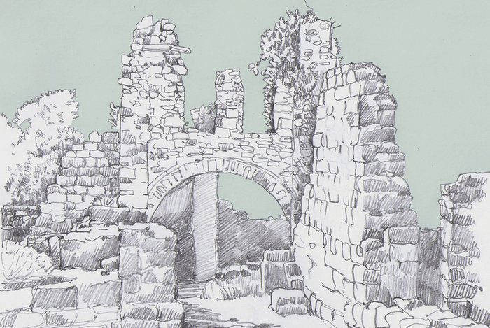 Развалины рисунок