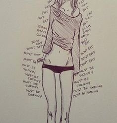 Худые девушки карандашом