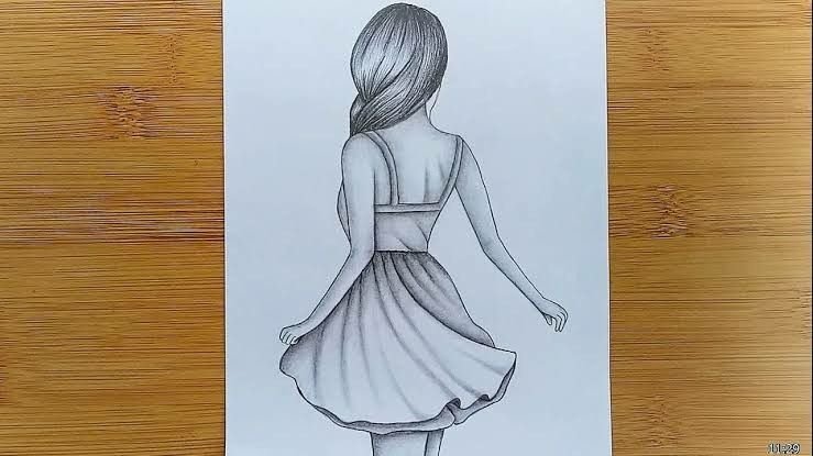 Рисунок девочки карандашом