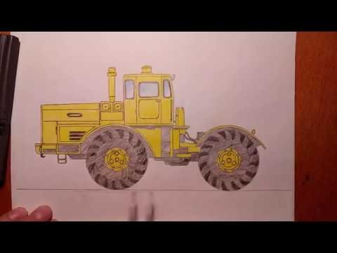 Нарисовать трактор к 700 Кировец