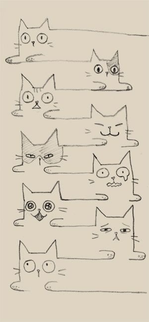 Картинки кошек для срисовки