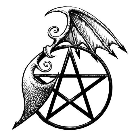 Тату пентаграмма Wicca
