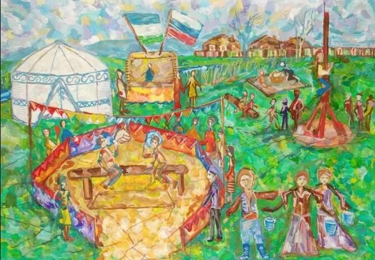 Сабантуй Башкирский праздник рисунок