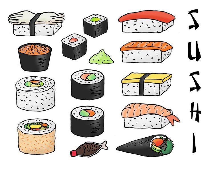 Лёгкие рисунки роллы