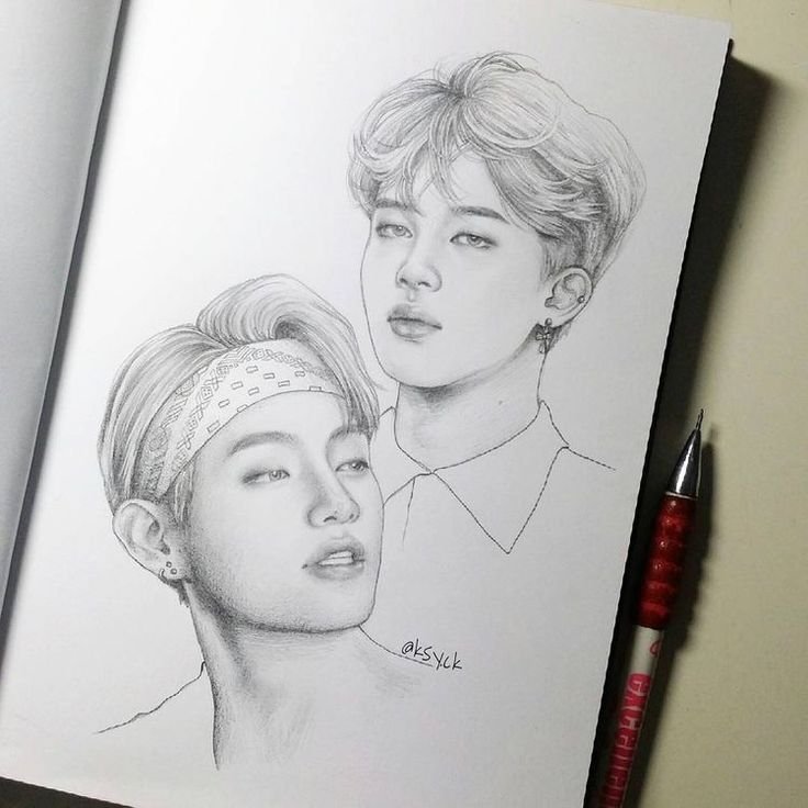 Рисунки BTS Чимин