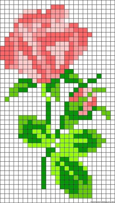Рисунки по клеточкам цветы