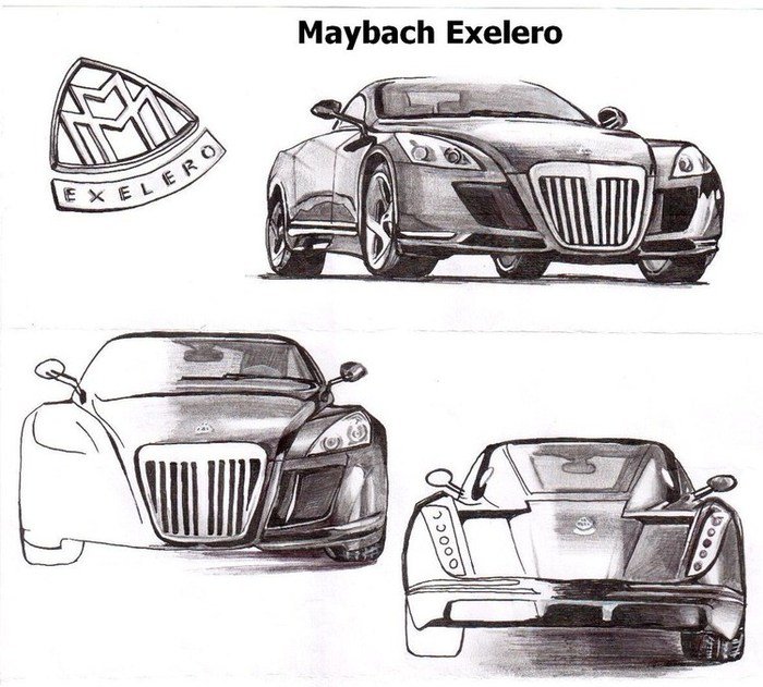 Мерседес Майбах нарисовать
