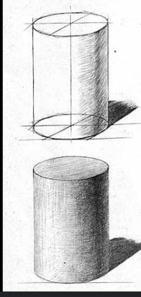 Построение цилиндра Академический рисунок