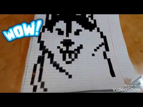 Рисунки по клеточкам хаски