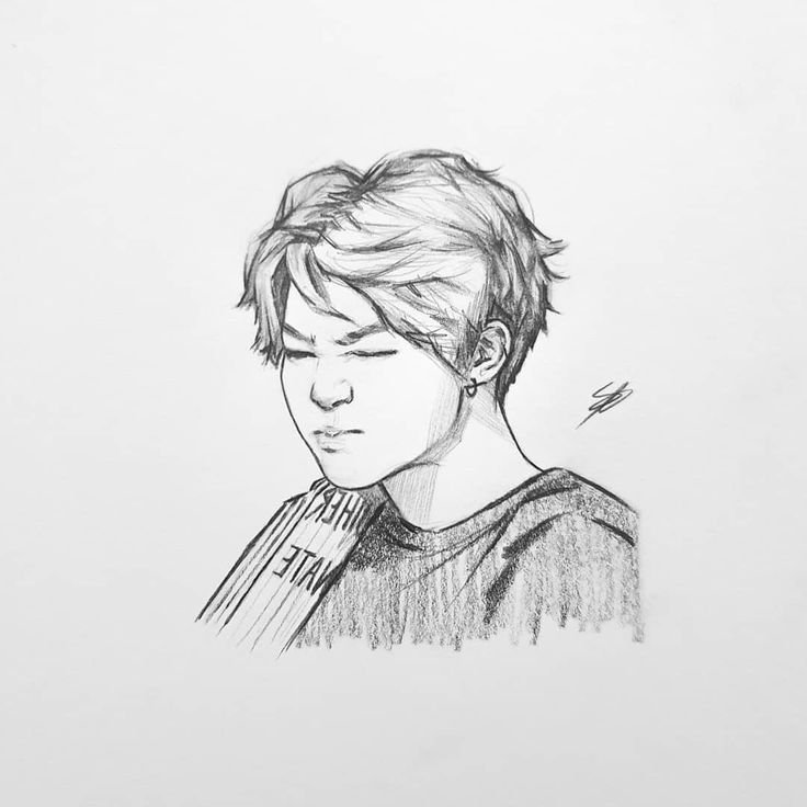 БТС скетч рисунки Чимин