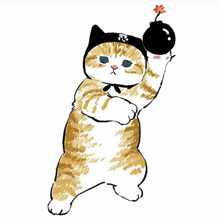 Милые котики в костюмах нарисованные
