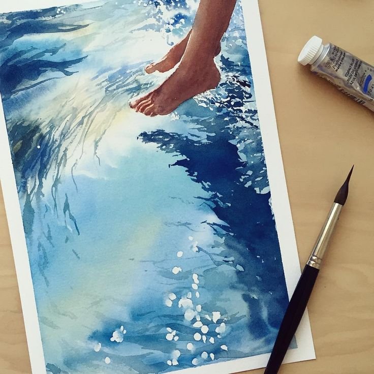 Рисуем воду акварелью