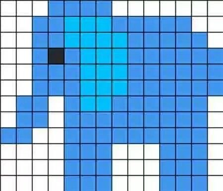 Рисунки по клеточкам синие маленькие