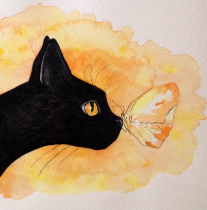 Котик гуашью