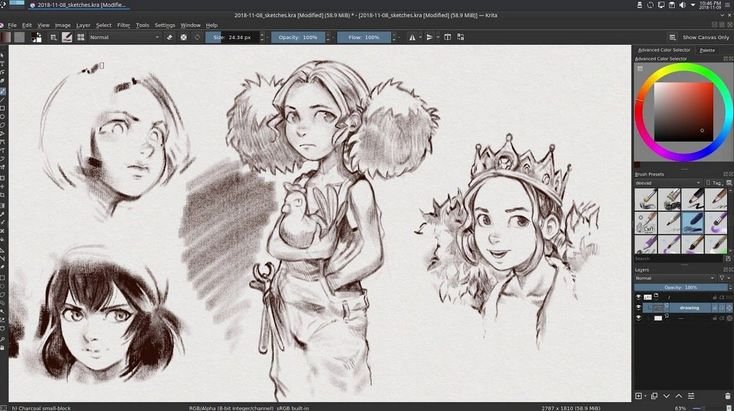 Зарисовки для Krita
