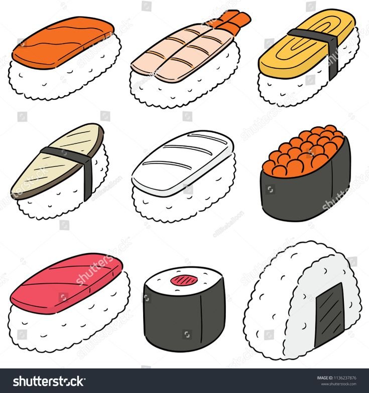 Рисунок роллов для срисовки