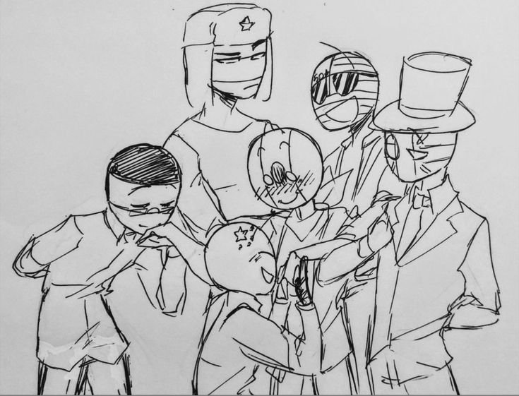 Рисунки карандашом Countryhumans