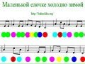Маленькой ёлочке пианино по нотам