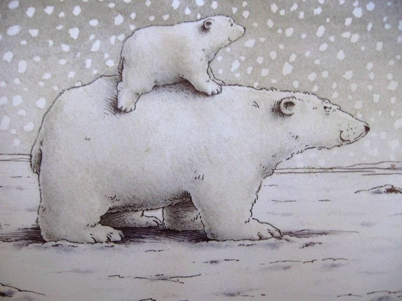 Рисование белый медведь