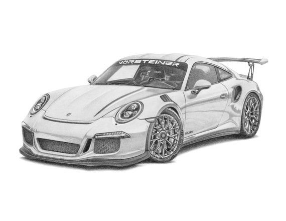 Porsche 911 gt3 рисунок