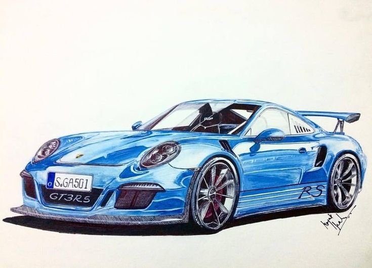 Porsche 911 gt3 рисунок