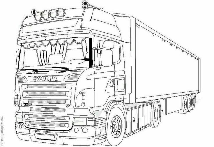 Раскраска тягач Скания r420