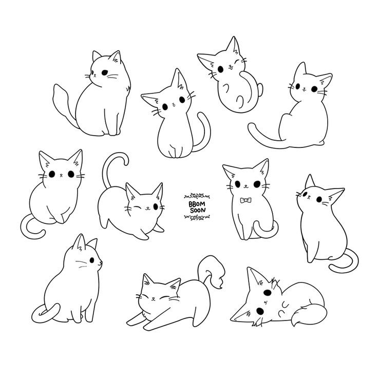 Картинки котят для срисовки
