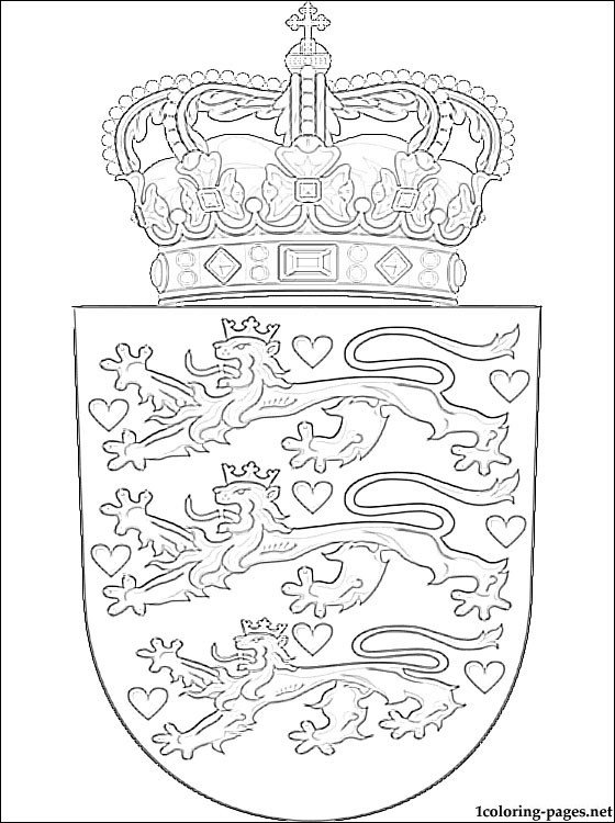 Флаг Дании и герб Дании