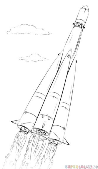 Ракета Юрия Гагарина Восток-1 рисунок